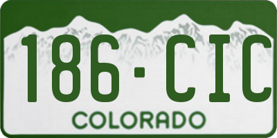 CO license plate 186CIC