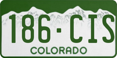 CO license plate 186CIS
