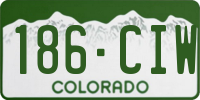 CO license plate 186CIW