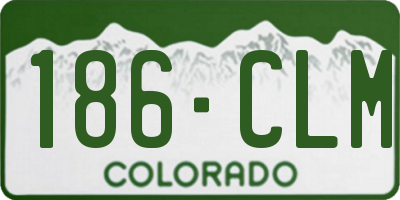 CO license plate 186CLM
