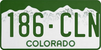 CO license plate 186CLN