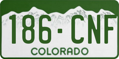 CO license plate 186CNF