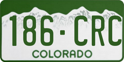 CO license plate 186CRC