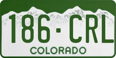 CO license plate 186CRL