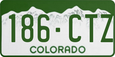 CO license plate 186CTZ