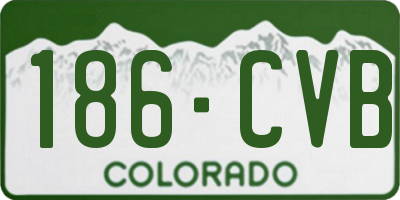 CO license plate 186CVB