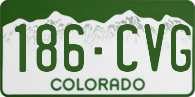 CO license plate 186CVG