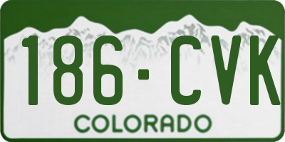 CO license plate 186CVK