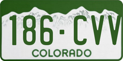 CO license plate 186CVV