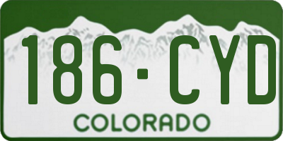 CO license plate 186CYD