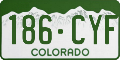 CO license plate 186CYF