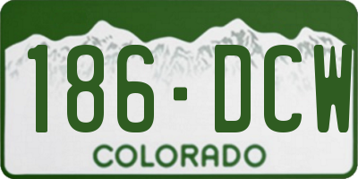 CO license plate 186DCW