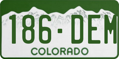 CO license plate 186DEM