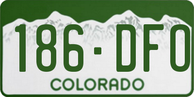 CO license plate 186DFO
