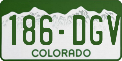 CO license plate 186DGV