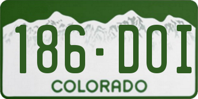 CO license plate 186DOI