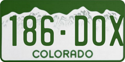 CO license plate 186DOX