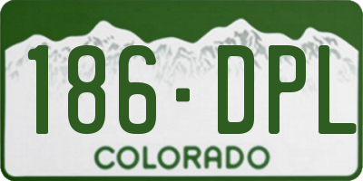 CO license plate 186DPL