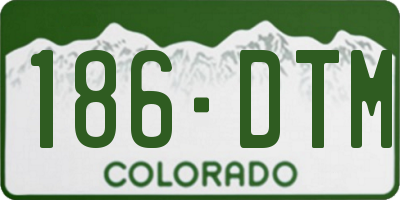 CO license plate 186DTM