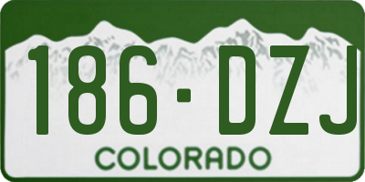 CO license plate 186DZJ