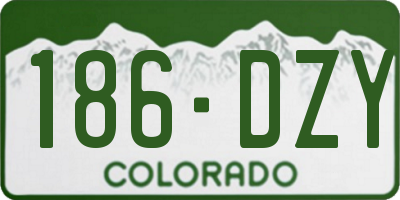 CO license plate 186DZY