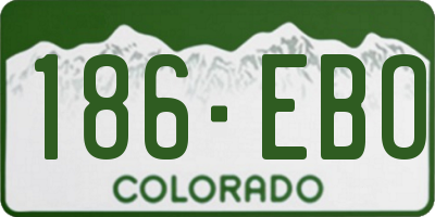CO license plate 186EBO