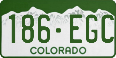 CO license plate 186EGC