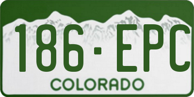 CO license plate 186EPC