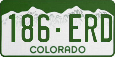 CO license plate 186ERD