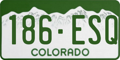 CO license plate 186ESQ
