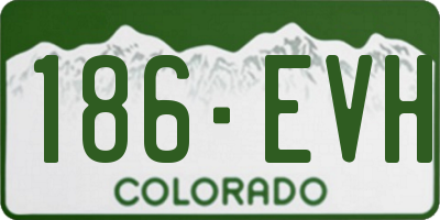 CO license plate 186EVH