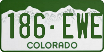 CO license plate 186EWE