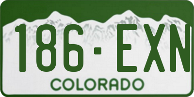 CO license plate 186EXN