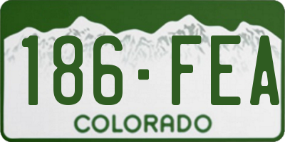 CO license plate 186FEA