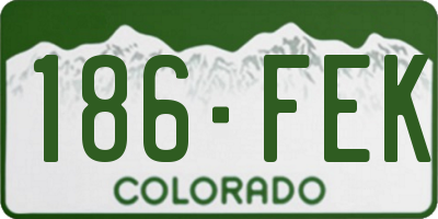 CO license plate 186FEK