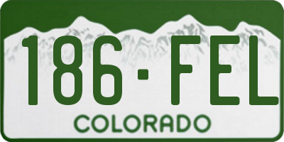 CO license plate 186FEL
