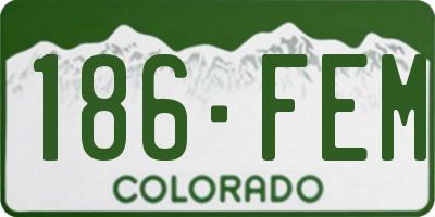 CO license plate 186FEM