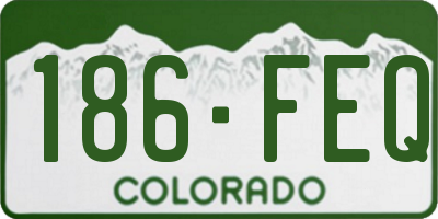 CO license plate 186FEQ