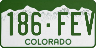 CO license plate 186FEV