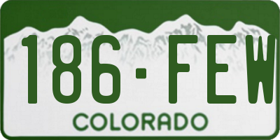 CO license plate 186FEW