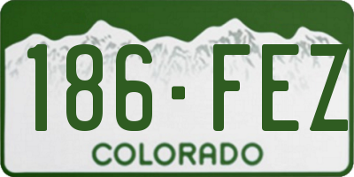 CO license plate 186FEZ