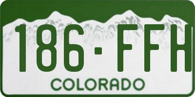 CO license plate 186FFH
