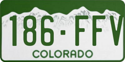 CO license plate 186FFV
