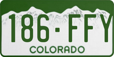 CO license plate 186FFY