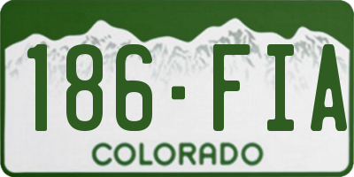CO license plate 186FIA