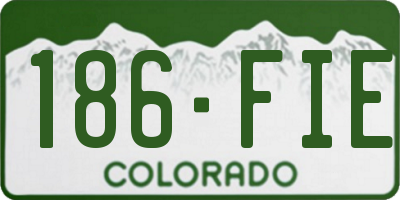 CO license plate 186FIE