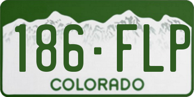 CO license plate 186FLP