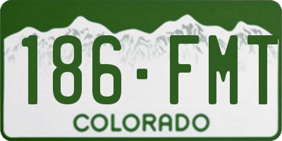 CO license plate 186FMT