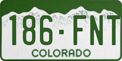 CO license plate 186FNT