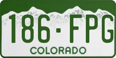 CO license plate 186FPG